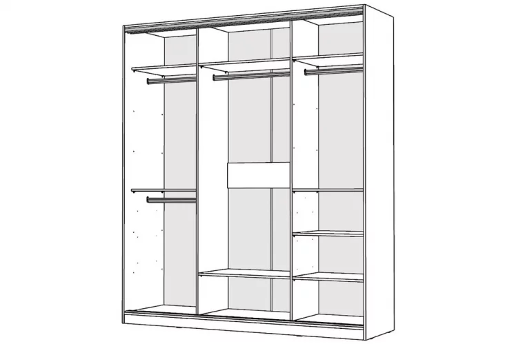 Шкаф-купе 2-х дверный Виктория 1800х584х2300, Белый 18ДЗЗЗДЗЗЗ-ПШШШ-Б 310-794_1