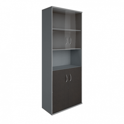 Шкаф высокий широкий Riva А.СТ-1.4 Венге/Металлик_0