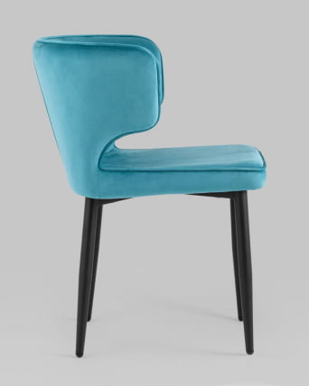 Стул Матео черные ножки велюр Темно-бирюзовый_3