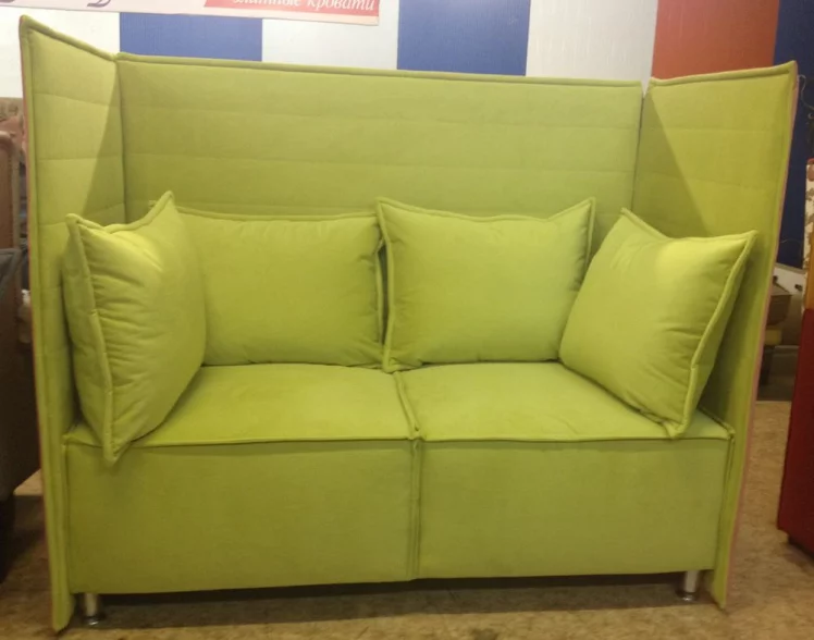Диван двойной Нэтворк модуль В с высокой спинкой Салатовый-Коралловый_2