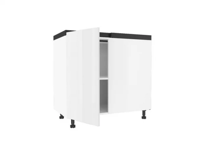 Тумба кухонная угловая 1000 (левая) Шервуд ЛД 281.091.000.145 Белый Белый глянец_1