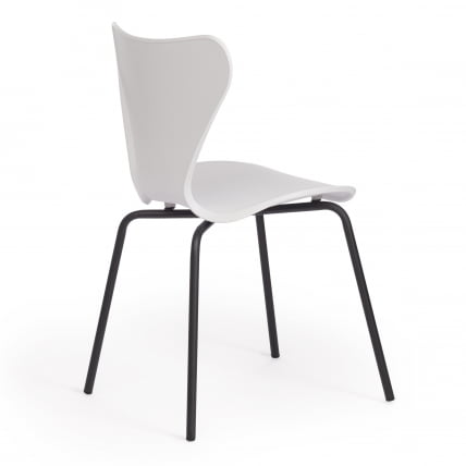 Стул Jacobsen (mod DC 102) пластик/металл, 50 х 46 х 82 см , белый 018/черный_2