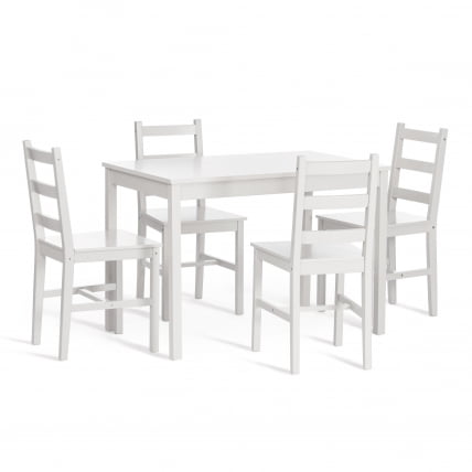 Обеденный комплект Хадсон 2 (стол + 4 стула)/ Hudson 2 Dining Set butter white_0
