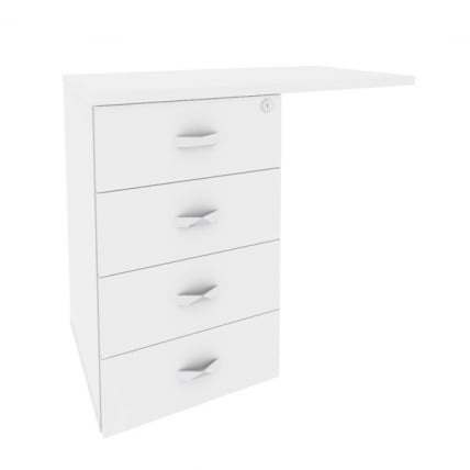 Тумба приставная (универсальная л/пр) ONIX O.TPU-4 Белый Бриллиант_0