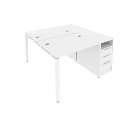 Рабочая станция с опорной тумбой Metal System Б.РС-СТП-2.1 Белый_0