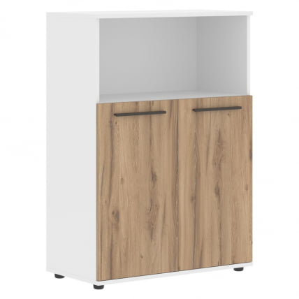 Шкаф с глухими малыми дверьми EDIS EMCS 85.3 Дуб Денвер светлый Мокко Белый_0