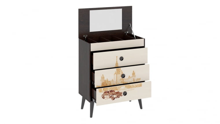 Тумба универсальная 33 с рисунком Венге цаво/дуб молочный_2