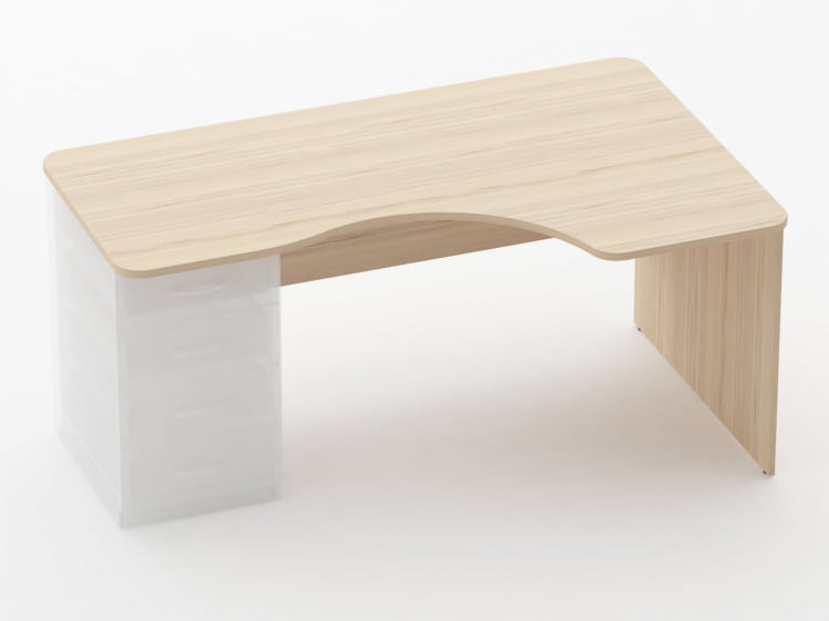 Стол угловой под встроенную тумбу Glassy 1.141.16Пр Дуб молочный_0