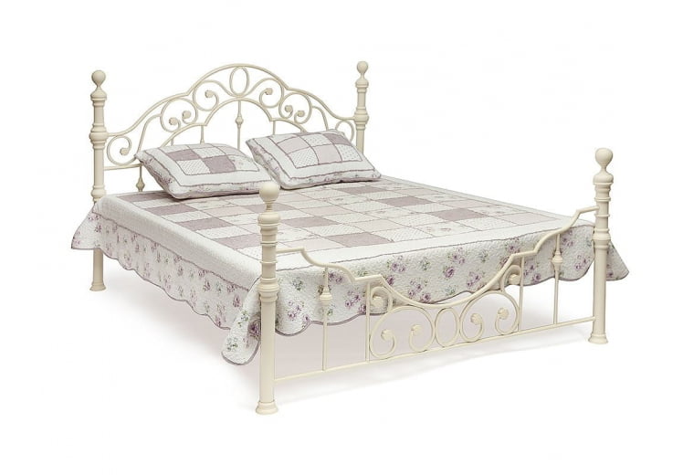 Кровать Виcториа + основание с матрасом 160кс200 Античный белый / Victoria 160x200_1