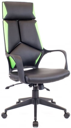 Кресло для руководителя Everprof Trio Black TМ Экокожа Черный  Зеленый_0