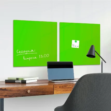 Доска магнитно-маркерная стеклянная БРАУБЕРГ 45х45 см Зеленая / BRAUBERG_5