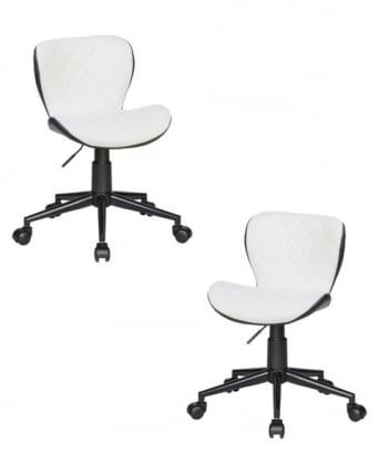 Офисное кресло для персонала ДОБРИН РОРЙ (бело-черный) 2 шт / DOBRIN RORY_0