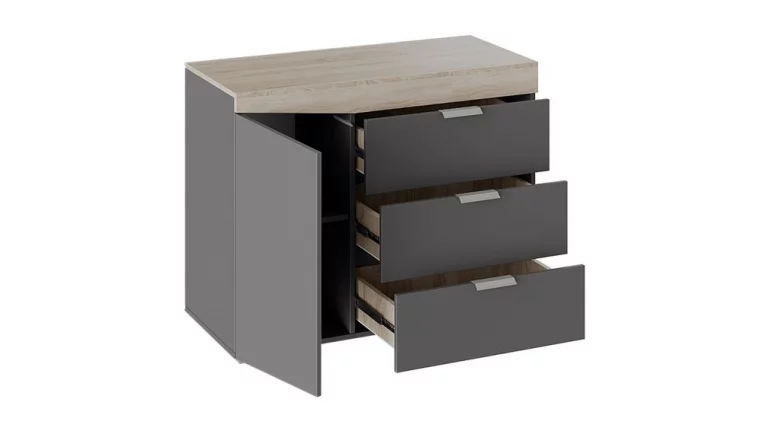 Комод тип 1 Дуб Сонома/Графит Серый_1