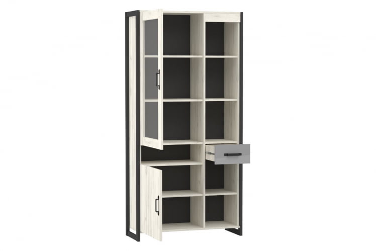 Шкаф Техно ЛД.678.010.000 Дуб Крафт белый/Серый шифер_1