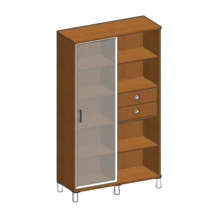 Стеллаж-купе со стеклом В440.2 Дуб девон_0