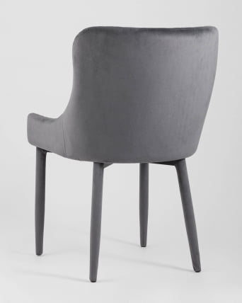 Стул мягкий Ститч велюр ножки Серый_5