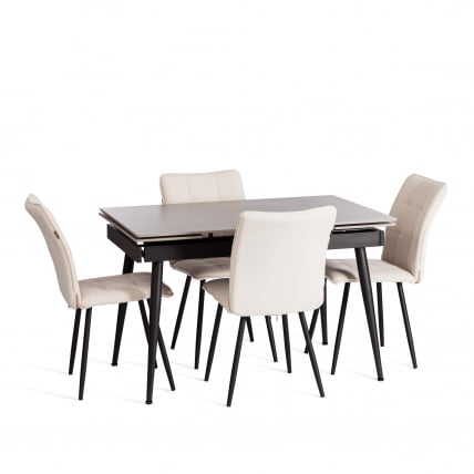 Стул обеденный Bari Bari LT, велюр, молочный/черный, 4, 41х55х89 см_5