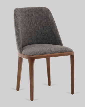 Стул Вудмайкл каркас дерево цвет темный орех рогожка темно-серый_1