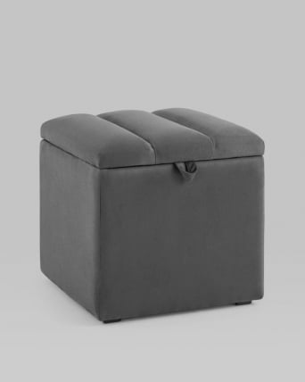 Пуф с крышкой Нильсон велюр Темно-серый_2