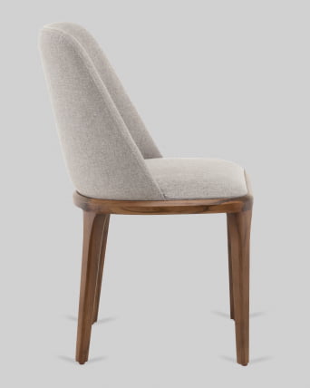 Стул Вудмайкл каркас дерево цвет темный орех рогожка бежевый_3