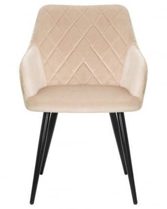 Стул обеденный ДОБРИН РОБЕРТ (черные матовые ножки, велюр В108-98 Бежевый) 2 шт / DOBRIN ROBERT V108-98_6