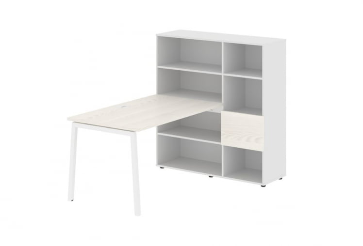 Рабочая станция EDIS ELRST 1213 Ясень Траун Белый Белый_0