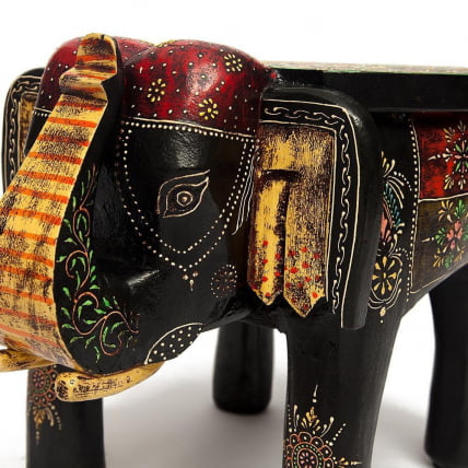 Столик Secret De Maison SLON ( mod. ET-001) дерево, 44х44х44см, этническая роспись_7