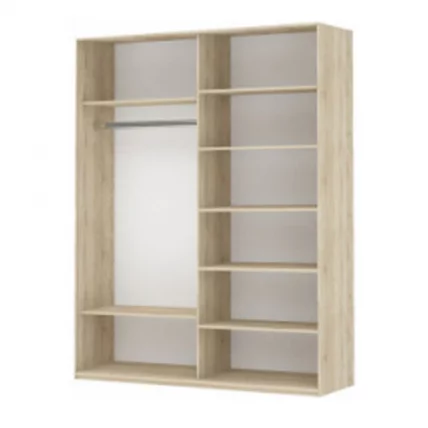Шкаф-купе двухдверный Прайм 1200 ДСП/Зеркало Дуб сонома_1
