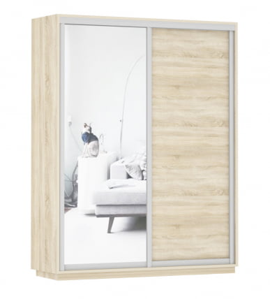 Шкаф-купе двухдверный Экспресс Дуо Медиум 1600х2400h Дуб сонома_0