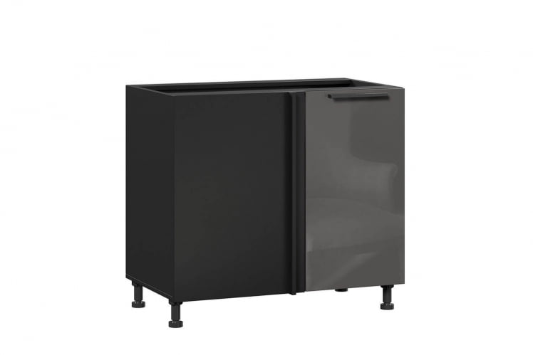 Тумба кухонная угловая 1000 Герда ЛД 279.210.000.082 Чёрный/Антрацит глянец_0