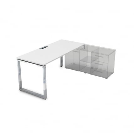 Стол рабочий, прямолинейный три опоры, правый GLOSS LINE НСТП-О.979 Белый Премиум_0