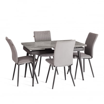 Стул обеденный Monte Carlo TREND, велюр, серый/черный, 29, 49х51х93 см_10