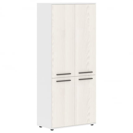 Шкаф с глухими средними и малыми дверьми EDIS EHCS 85.3 Ясень Траун Мокко Белый_0