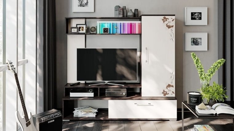 Набор мебели для общей комнаты Сиена Венге Цаво Дуб Белфорт с рисунком_1