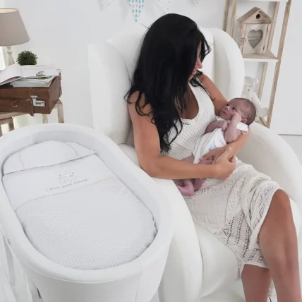 Колыбель-качалка Micuna Nacelle МО-1782 Whte/White Beige-эко-кожа White_2