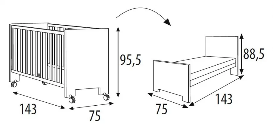 Кровать Micuna Juliette Relax Luxe BIG с кристаллами Swarovski 140x70 White_3