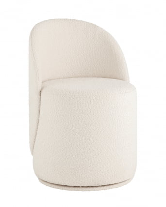 Пуф Loreen вращающийся букле Белый_0