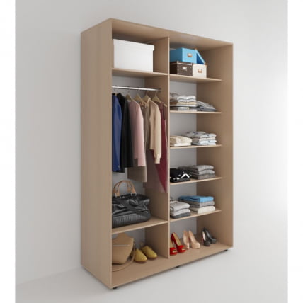 Шкаф-купе 2-х дверный Акцент-Сим Д 1600х600 Дуб молочный_1