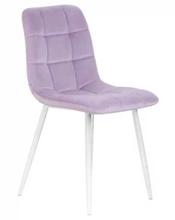 Стул обеденный DOBRIN ALEX белые ножки Фиолетовый велюр V108-49_1
