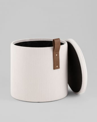 Пуф Руни XS с ящиком вельвет белый_5