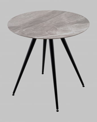 Стол Ники круглый столешница керамика Italian light grey 800_2