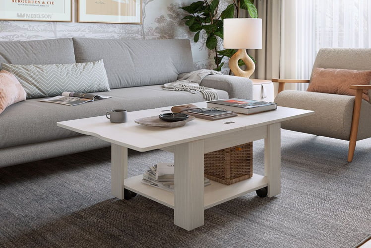 Стол-трансформер Адам 1 CZ-015 белый рамух/белый рамух_3