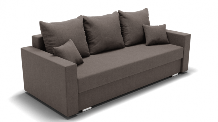 Диван Олимп-1 ППУ (ЗР) Цвет фасада: Серо коричневый; Тип: Прямой; Материал фасада: Металл/Велюр_0