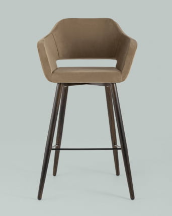 Стул барный Саймон Б велюр Капучино_2