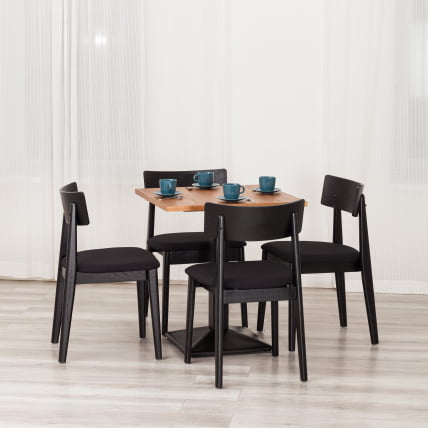 Стул ТХОР дерево вяз/ткань лен, черный/черный лен, 50х48х81,5 см / THOR_11