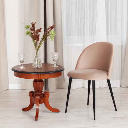 Стул MONRO (mod. 710) ткань/металл, 56х51х80 см, высота до сиденья 47 см, бежевый barkhat 5/черный_9