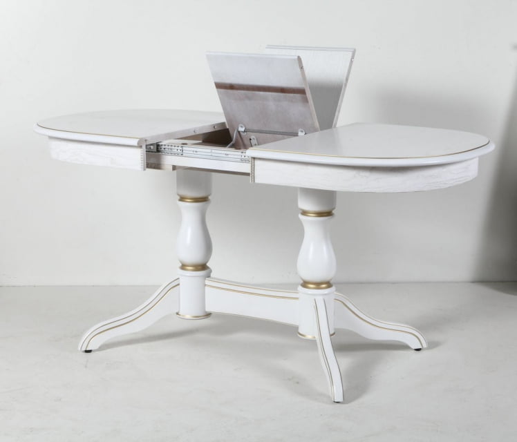 Стол обеденный раскладной Лира (1,6м) тон 1 с золотой патиной_2