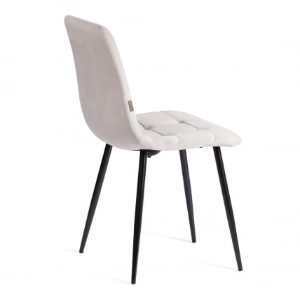 Стул CHILLY (mod. JSC-220) Велюр/металл , 44,5х52,5х88 см, Light grey (светло-серый) HLR14 / черный_2