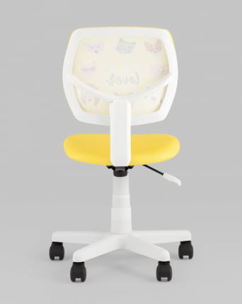 Кресло компьютерное детское ЛОЛО Pet Lover желтый пластик белый_6