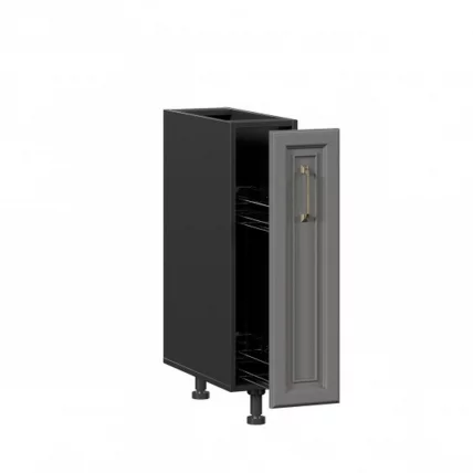 Тумба кухонная 200 бутылочница Джелатто ЛД 241.100.000.128 Черный Оникс серый_1